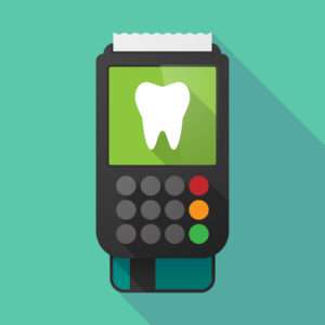 Credit card machine from a dentist after using a dental clinic digital marketing agency